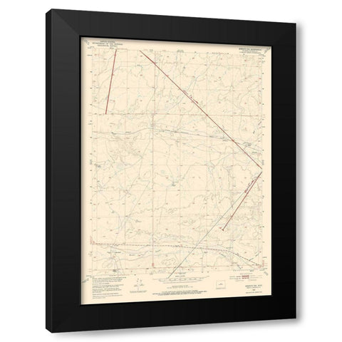 North West Arminto Wyoming Quad - USGS 1952 Black Modern Wood Framed Art Print with Double Matting by USGS