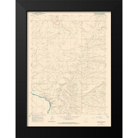 Austin Ranch Wyoming Quad - USGS 1961 Black Modern Wood Framed Art Print by USGS