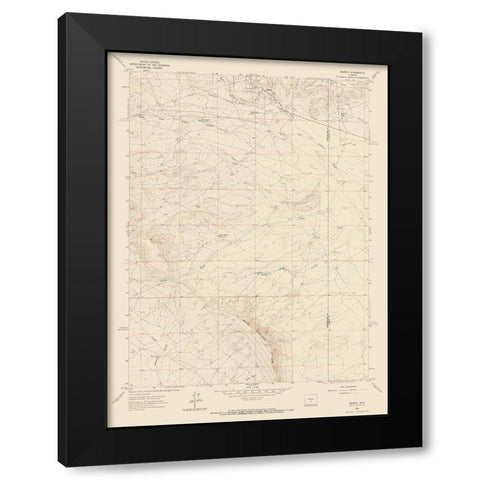 Bairoil Wyoming Quad - USGS 1961 Black Modern Wood Framed Art Print with Double Matting by USGS