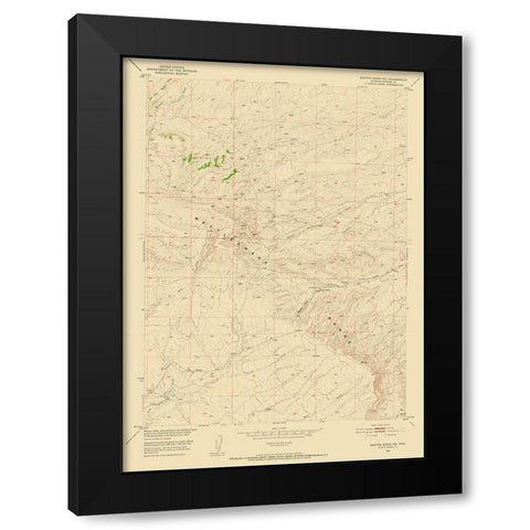 North East Benton Basin Wyoming Quad - USGS 1951 Black Modern Wood Framed Art Print by USGS
