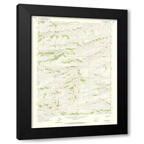 Bell Butte Wyoming Quad - USGS 1962 Black Modern Wood Framed Art Print by USGS