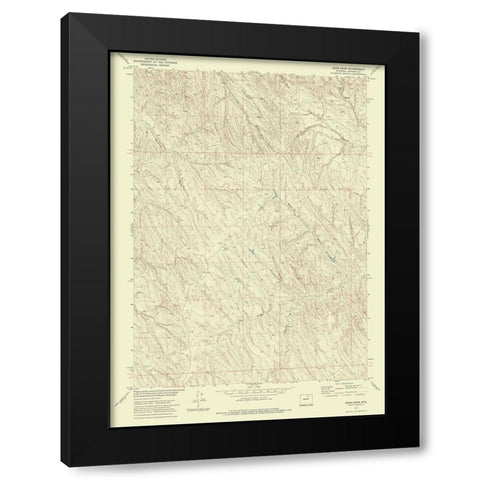 Bear Draw Wyoming Quad - USGS 1972 Black Modern Wood Framed Art Print with Double Matting by USGS