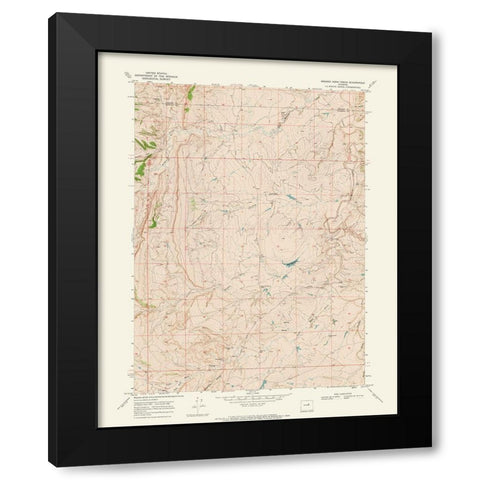 Broken Horn Creek Wyoming Quad - USGS 1968 Black Modern Wood Framed Art Print by USGS