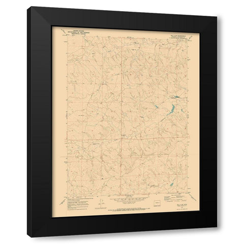 Bill 4 Converse County Wyoming Quad - USGS 1970 Black Modern Wood Framed Art Print by USGS