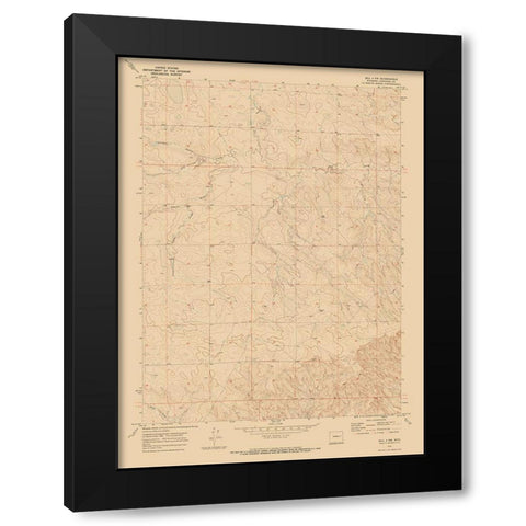 North West Bill Wyoming Quad - USGS 1970 Black Modern Wood Framed Art Print by USGS