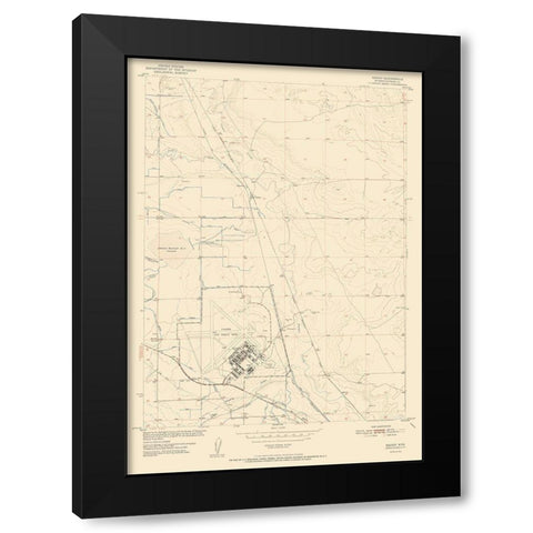 Bishop Wyoming Quad - USGS 1952 Black Modern Wood Framed Art Print with Double Matting by USGS