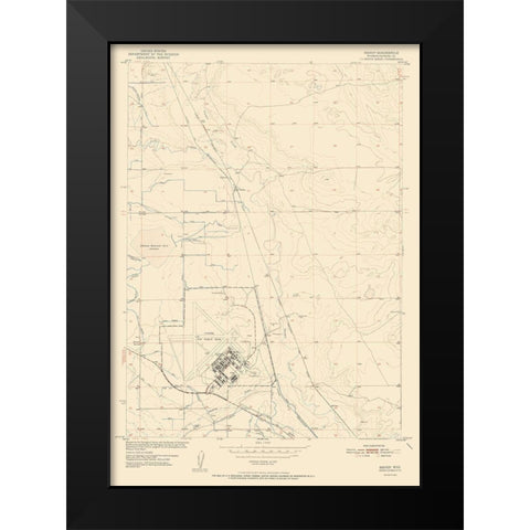 Bishop Wyoming Quad - USGS 1952 Black Modern Wood Framed Art Print by USGS