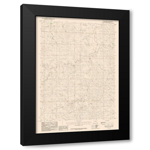 Baker Spring Wyoming Quad - USGS 1984 Black Modern Wood Framed Art Print with Double Matting by USGS