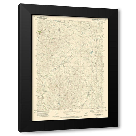 Brislawn School Wyoming Quad - USGS 1972 Black Modern Wood Framed Art Print with Double Matting by USGS