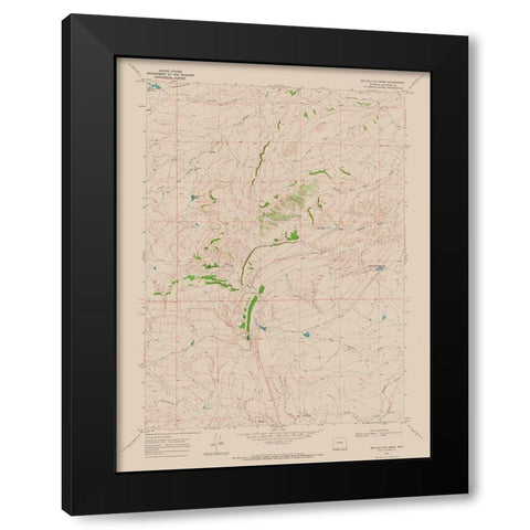 Big Sulfur Draw Wyoming Quad - USGS 1968 Black Modern Wood Framed Art Print with Double Matting by USGS