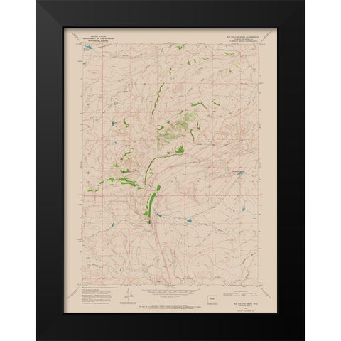 Big Sulfur Draw Wyoming Quad - USGS 1968 Black Modern Wood Framed Art Print by USGS