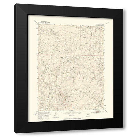 Butte Well Wyoming Quad - USGS 1952 Black Modern Wood Framed Art Print by USGS