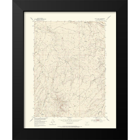 Butte Well Wyoming Quad - USGS 1952 Black Modern Wood Framed Art Print by USGS