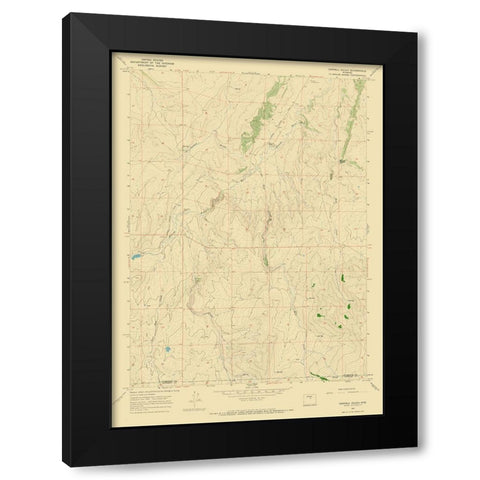 Cornell Gulch Wyoming Quad - USGS 1967 Black Modern Wood Framed Art Print by USGS