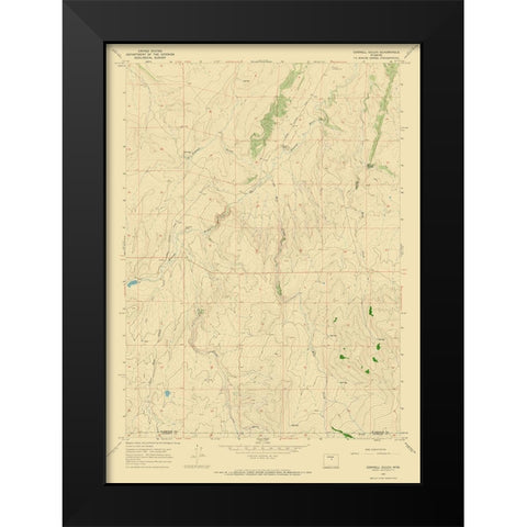 Cornell Gulch Wyoming Quad - USGS 1967 Black Modern Wood Framed Art Print by USGS