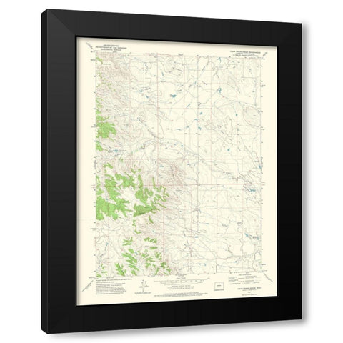 Coon Track Creek Wyoming Quad - USGS 1971 Black Modern Wood Framed Art Print with Double Matting by USGS