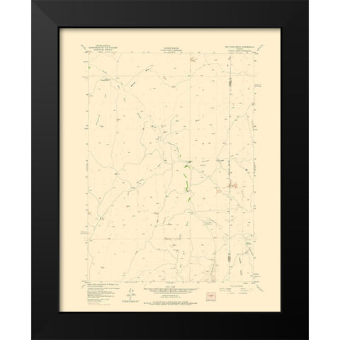 Dry Fork Ranch Wyoming Quad - USGS 1973 Black Modern Wood Framed Art Print by USGS