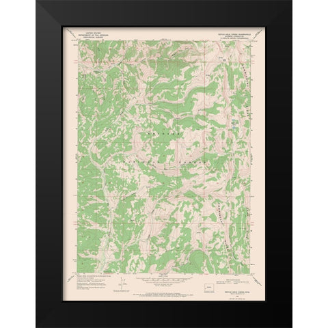 Devils Hole Creek Wyoming Quad - USGS 1967 Black Modern Wood Framed Art Print by USGS