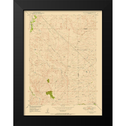 Dilts Ranch Wyoming Quad - USGS 1950 Black Modern Wood Framed Art Print by USGS