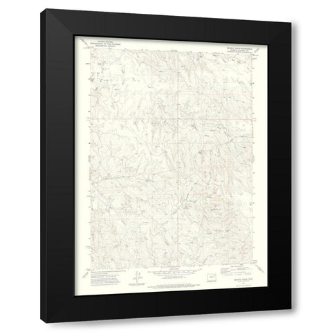 Double Tanks Wyoming Quad - USGS 1971 Black Modern Wood Framed Art Print by USGS
