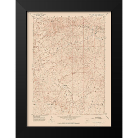 Dead Woman Crossing Wyoming Quad - USGS 1961 Black Modern Wood Framed Art Print by USGS