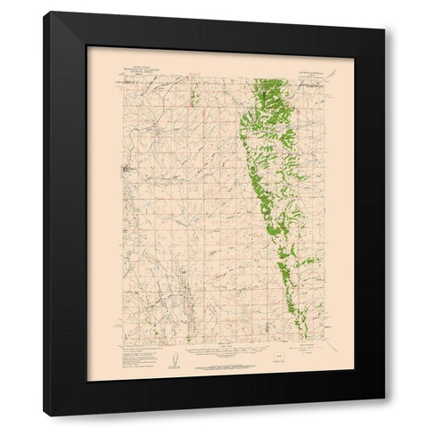 Edgerton Wyoming Quad - USGS 1959 Black Modern Wood Framed Art Print with Double Matting by USGS