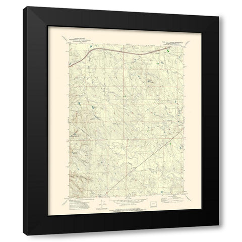 Four Bar Ranch Wyoming Quad - USGS 1971 Black Modern Wood Framed Art Print with Double Matting by USGS