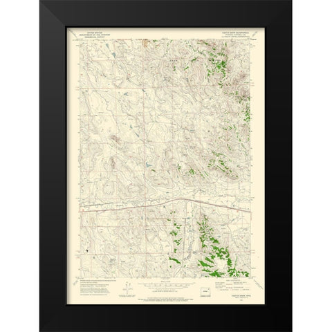 Fortin Draw Wyoming Quad - USGS 1971 Black Modern Wood Framed Art Print by USGS