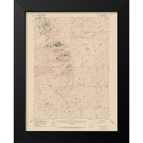 Fifty Five Ranch Wyoming Quad - USGS 1959 Black Modern Wood Framed Art Print by USGS