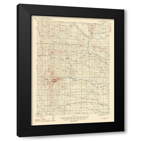 Fort Hill Wyoming Quad - USGS 1947 Black Modern Wood Framed Art Print with Double Matting by USGS