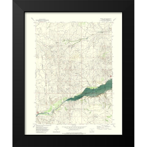 Ferris Lake Wyoming Quad - USGS 1971 Black Modern Wood Framed Art Print by USGS