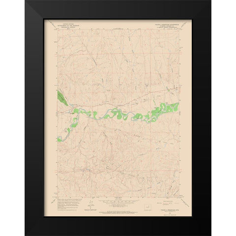 Figure 8 Reservoir Wyoming Quad - USGS 1961 Black Modern Wood Framed Art Print by USGS