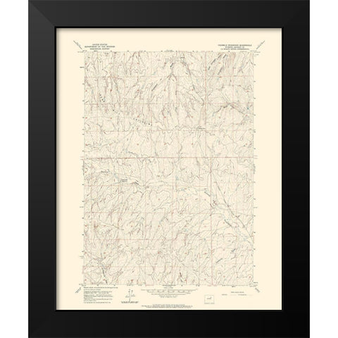 Fourmile Reservoir Wyoming Quad - USGS 1961 Black Modern Wood Framed Art Print by USGS