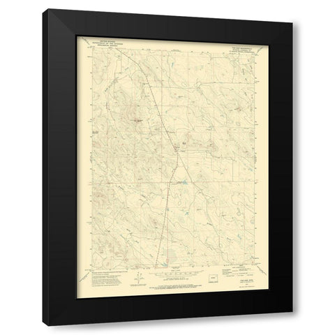 Gap Wyoming Quad - USGS 1971 Black Modern Wood Framed Art Print by USGS