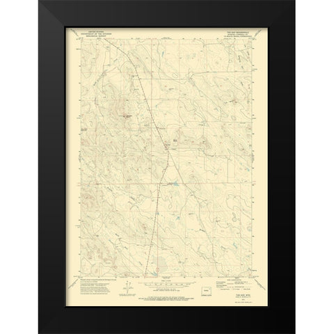 Gap Wyoming Quad - USGS 1971 Black Modern Wood Framed Art Print by USGS