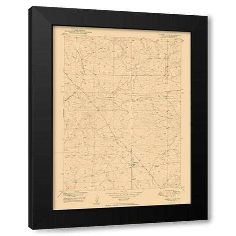 Gilbert Lake Wyoming Quad - USGS 1950 Black Modern Wood Framed Art Print with Double Matting by USGS