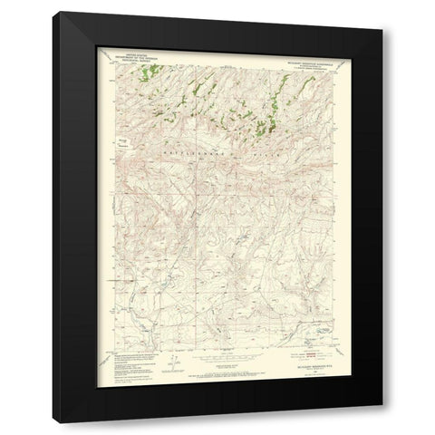 Mc Cleary Reservoir Wyoming Quad - USGS 1951 Black Modern Wood Framed Art Print with Double Matting by USGS