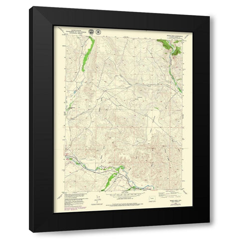 Mason Draw Wyoming Quad - USGS 1956 Black Modern Wood Framed Art Print with Double Matting by USGS