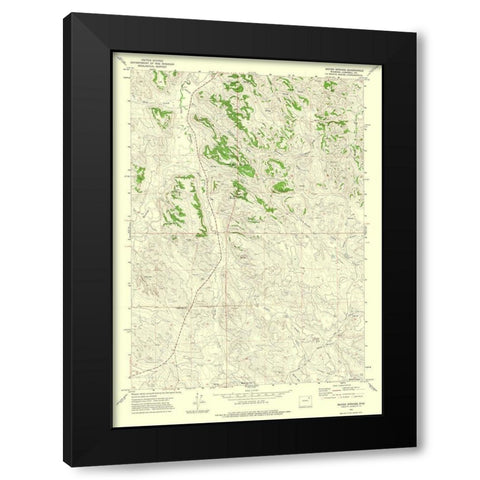 Moyer Springs Wyoming Quad - USGS 1971 Black Modern Wood Framed Art Print with Double Matting by USGS