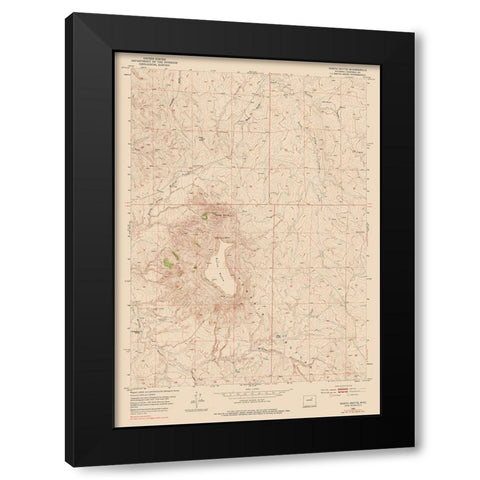 North Butte Wyoming Quad - USGS 1953 Black Modern Wood Framed Art Print with Double Matting by USGS