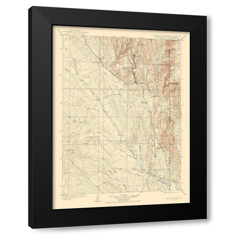 Newcastle Wyoming Quad - USGS 1901 Black Modern Wood Framed Art Print with Double Matting by USGS
