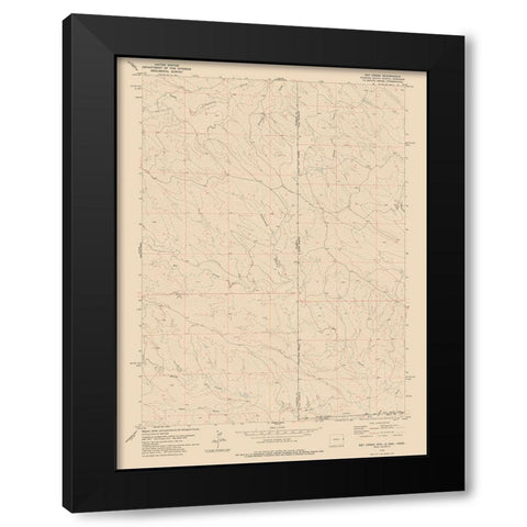 Oak Creek Wyoming Quad - USGS 1978 Black Modern Wood Framed Art Print with Double Matting by USGS