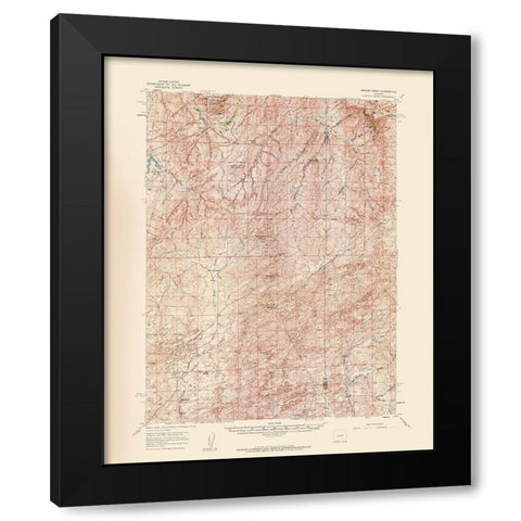 Ormsby Draw Wyoming Quad - USGS 1959 Black Modern Wood Framed Art Print with Double Matting by USGS