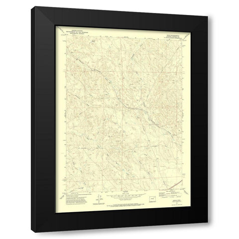 Oriva Wyoming Quad - USGS 1971 Black Modern Wood Framed Art Print with Double Matting by USGS