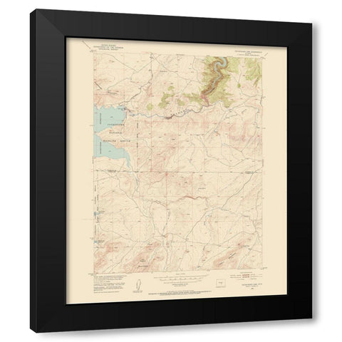 Pathfinder Dam Wyoming Quad - USGS 1951 Black Modern Wood Framed Art Print with Double Matting by USGS