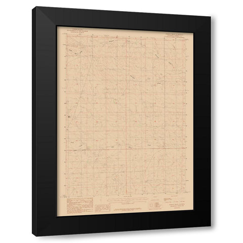 Persson Draw Wyoming Quad - USGS 1984 Black Modern Wood Framed Art Print with Double Matting by USGS