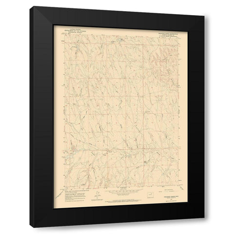Provence Ranch Wyoming Quad - USGS 1961 Black Modern Wood Framed Art Print with Double Matting by USGS