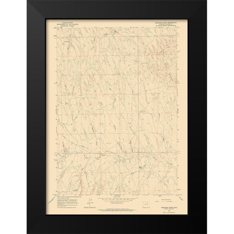 Provence Ranch Wyoming Quad - USGS 1961 Black Modern Wood Framed Art Print by USGS