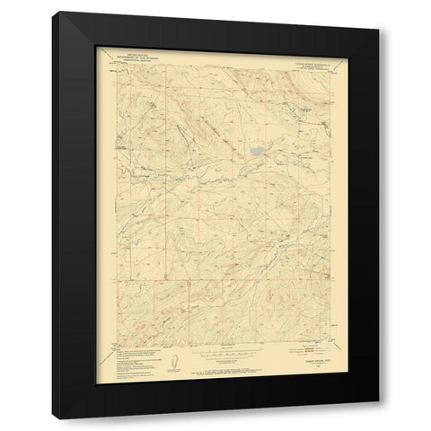 Poison Spider Wyoming Quad - USGS 1951 Black Modern Wood Framed Art Print with Double Matting by USGS
