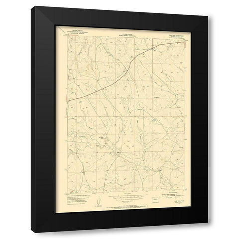 Pine Tree Wyoming Quad - USGS 1954 Black Modern Wood Framed Art Print with Double Matting by USGS